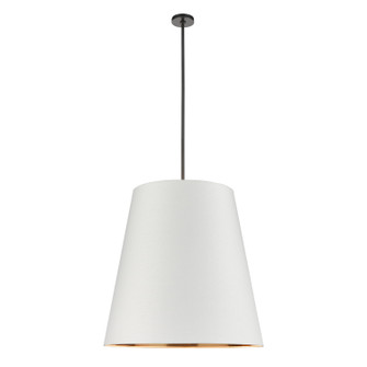 Calor Three Light Pendant in Urban Bronze/White Linen With Gold Parchment (452|PD311030UBWG)