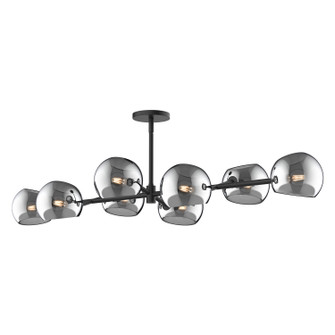 Willow Eight Light Linear Pendant in Matte Black/Smoked Solid Glass (452|LP548848MBSM)