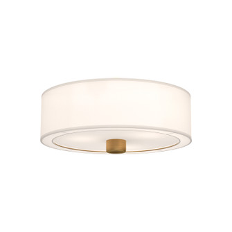 Theo Three Light Flush Mount in Aged Gold/White Linen (452|FM547924AGWL)