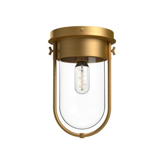 Cyrus One Light Flush Mount in Aged Gold/Clear Glass (452|FM539008AGCL)