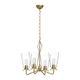 Salem Four Light Chandelier in Brushed Gold/Clear Glass (452|CH570423BGCL)