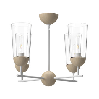 Emil Four Light Chandelier in White/White Oak (452|CH542324WHWK)