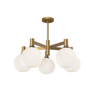 Castilla Five Light Chandelier in Aged Gold/Opal Matte Glass (452|CH506129AGOP)