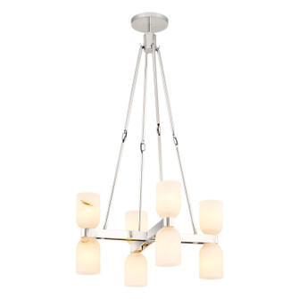 Lucian Eight Light Chandelier in Polished Nickel/Alabaster (452|CH338822PNAR)