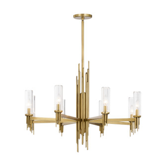 Torres Eight Light Chandelier in Ribbed Glass/Vintage Brass (452|CH335836VBCR)