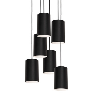 Tyke Six Light Pendant in Black (162|TYKP04MBBKRND6)