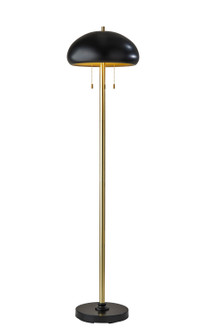 Cap Two Light Floor Lamp in Black & Antique Brass (262|1563-21)