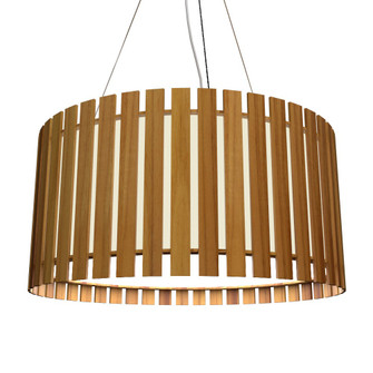 Slatted LED Pendant in Teak (486|1095LED.12)