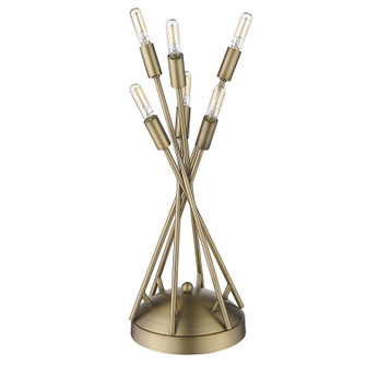 Perret Six Light Table Lamp in Aged Brass (106|TT80025AB)