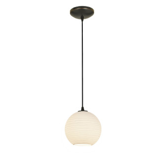 Japanese Lantern One Light Pendant in Oil Rubbed Bronze (18|28085-1C-ORB/WHTLN)