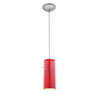 Glass'n Glass Cylinder LED Pendant in Brushed Steel (18|28033-3C-BS/CLRD)