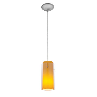 Glass'n Glass Cylinder LED Pendant in Brushed Steel (18|28033-3C-BS/CLAM)