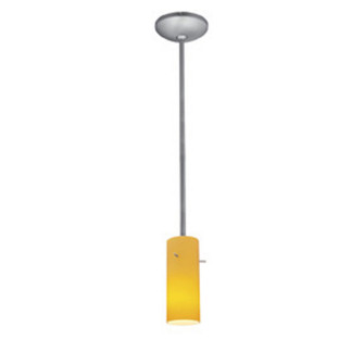 Cylinder One Light Pendant in Brushed Steel (18|28030-1R-BS/AMB)