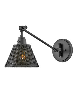 Arti LED Wall Sconce in Black with Black Natural Rattan Shade (13|3690BK-BKT)