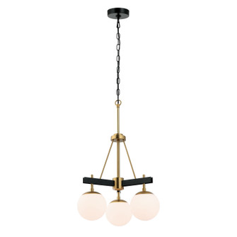 Allie Three Light Chandelier in Black/Satin Brass (137|352C03BLSB)