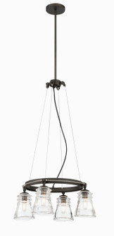 Graham Avenue Four Light Chandelier in Smoked Iron And Brushed Nickel (7|2737-709)