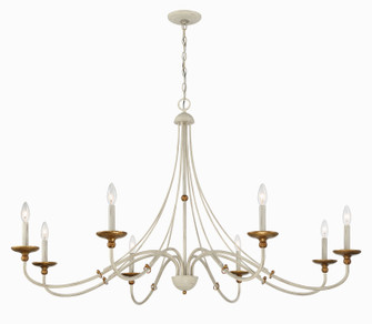 Westchester County Eight Light Chandelier in Farmhouse White With Gilded Gold Leaf (7|1037-701)