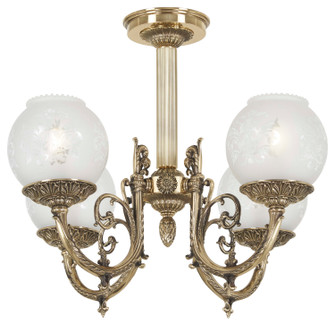 Metropolitan Four Light Semi Flush Mount in Classic Brass (29|N801904)