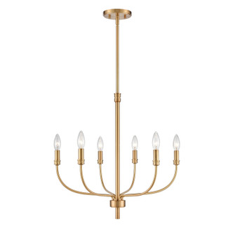 Newland Six Light Chandelier in Satin Brass (45|81506/6)