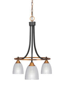 Paramount Three Light Chandelier in Matte Black & Brass (200|3413-MBBR-500)