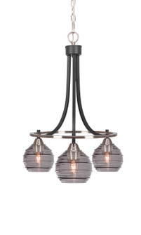 Paramount Three Light Chandelier in Matte Black & Brushed Nickel (200|3413-MBBN-5112)