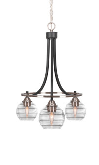 Paramount Three Light Chandelier in Matte Black & Brushed Nickel (200|3413-MBBN-5110)