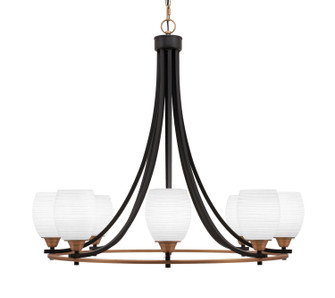 Paramount Eight Light Chandelier in Matte Black & Brass (200|3408-MBBR-4021)