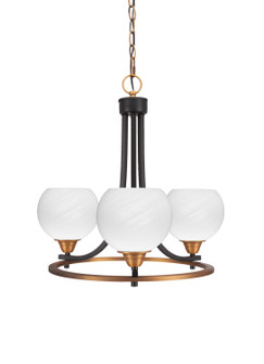 Paramount Three Light Chandelier in Matte Black & Brass (200|3403-MBBR-4101)