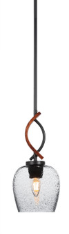 Monterey One Light Mini Pendant in Matte Black & Painted Wood-look (200|2901-MBWG-4812)