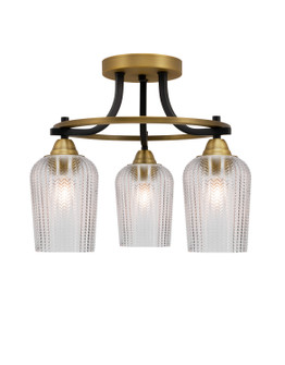 Paramount Three Light Semi-Flush Mount in Matte Black & Brass (200|3417-MBBR-4250)