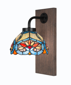 Oxbridge One Light Wall Sconce in Matte Black & Painted Distressed Wood-look (200|1771-MBDW-9425)