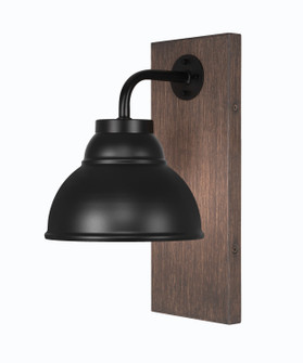 Oxbridge One Light Wall Sconce in Matte Black & Painted Distressed Wood-look (200|1771-MBDW-427-MB)