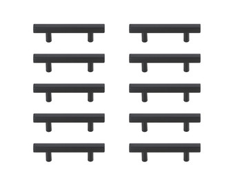 Dior Bar Pull Multipack (set of 10) in Matte Black (173|PL402-3-MB-10PK)