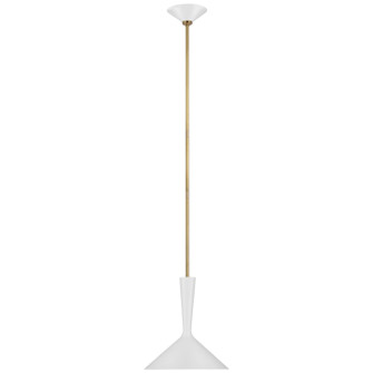 Rosetta LED Pendant in Matte White and Hand-Rubbed Antique Brass (268|ARN 5540WHT/HAB)