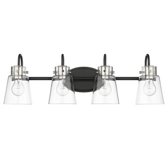 Bristow Four Light Vanity in Matte Black and Polished Nickel (106|IN40093BK)