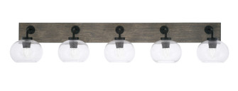 Oxbridge Five Light Bathroom Lighting in Matte Black & Painted Distressed Wood-look (200|1775-MBDW-202)