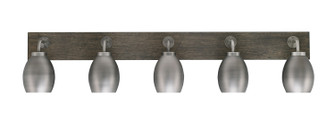 Oxbridge Five Light Bathroom Lighting in Graphite & Painted Distressed Wood-look (200|1775-GPDW-426-GP)