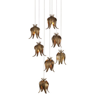 Iota Collection Seven Light Pendant in Antique Brass (142|9000-1021)