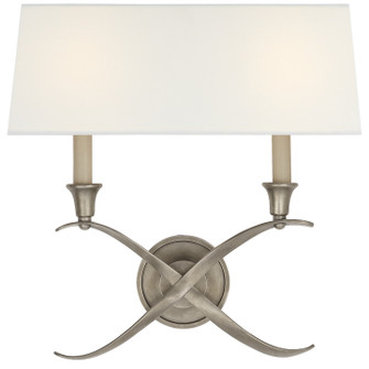 Cross Bouillotte Two Light Wall Sconce in Antique Nickel (268|CHD 1191AN-L)