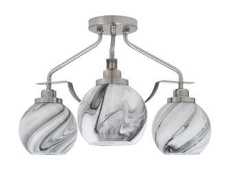 Odyssey Three Light Semi-Flush Mount in Brushed Nickel (200|2607-BN-4109)