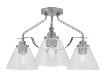 Odyssey Three Light Semi-Flush Mount in Brushed Nickel (200|2607-BN-302)