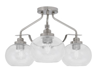 Odyssey Three Light Semi-Flush Mount in Brushed Nickel (200|2607-BN-202)