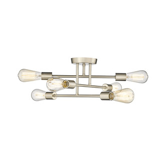 Decco Six Light Semi Flush Mount in Modern Gold (59|4256-MG)