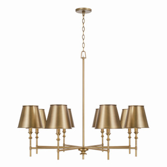Whitney Eight Light Chandelier in Aged Brass (65|449781AD-707)