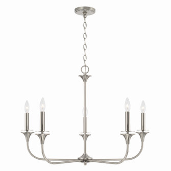 Presley Five Light Chandelier in Brushed Nickel (65|448951BN)