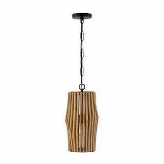 Archer One Light Pendant in Light Wood and Matte Black (65|344613WK)