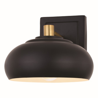 Belmont One Light Vanity in Matte Black and Satin Brass (63|W0381)