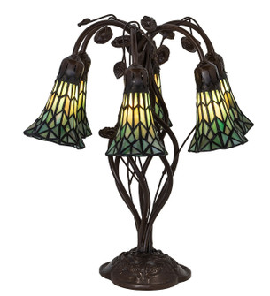 Stained Glass Pond Lily Six Light Table Lamp in Mahogany Bronze (57|255817)