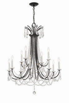 Karrington 12 Light Chandelier in Matte Black (60|KAR-90912-MK-CL-MWP)