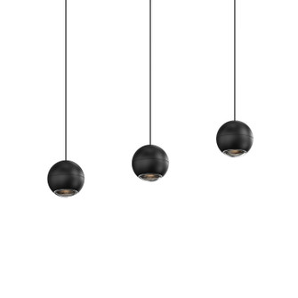 Hemisphere Three Light Linear Pendant in Textured Black (69|7506.97)